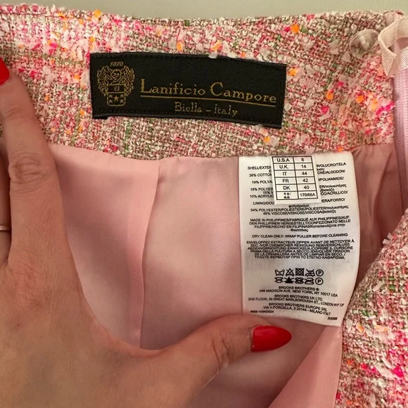 NWT Brooks Brothers Pink and Green Plaid Mini Skirt - Picture 4 of 5